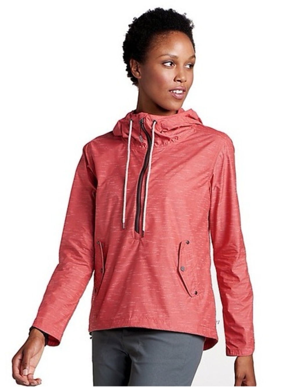 Toad&Co Totem Anorak Jacket Red Windbreaker Rain Outdoor Hooded Utility Hiking